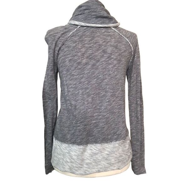 Free People Sweater Womens One Body Marled Gray Beach Cowl Neck Lightweight Airy - Picture 2 of 8